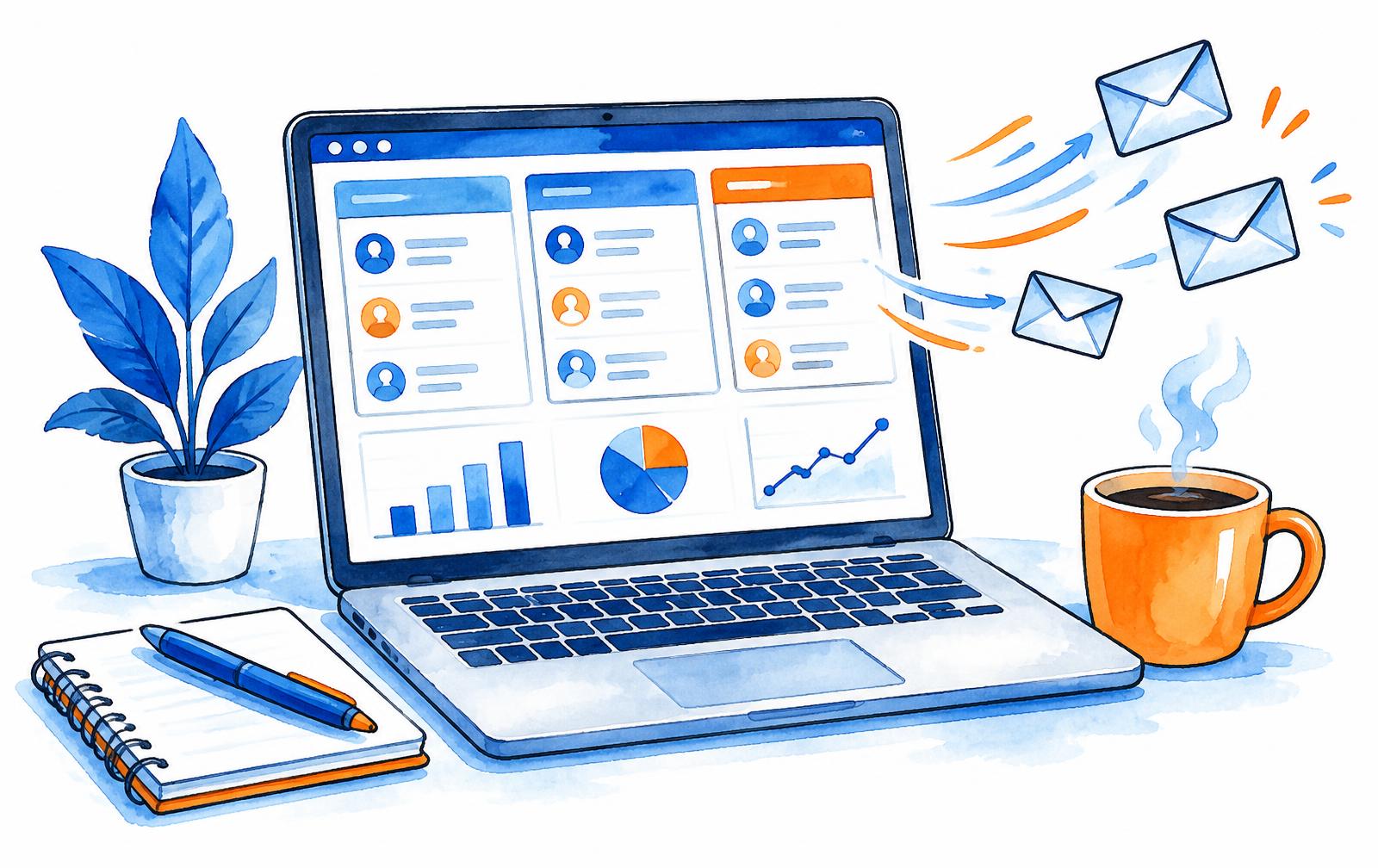 Illustration of the ZenBrew CRM built by Rha Marketing